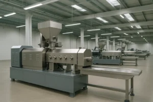 A modern factory with energy-efficient extrusion equipment