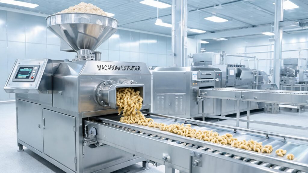 modern-industrial-macaroni-production-line-with-stainless-steel-extruders