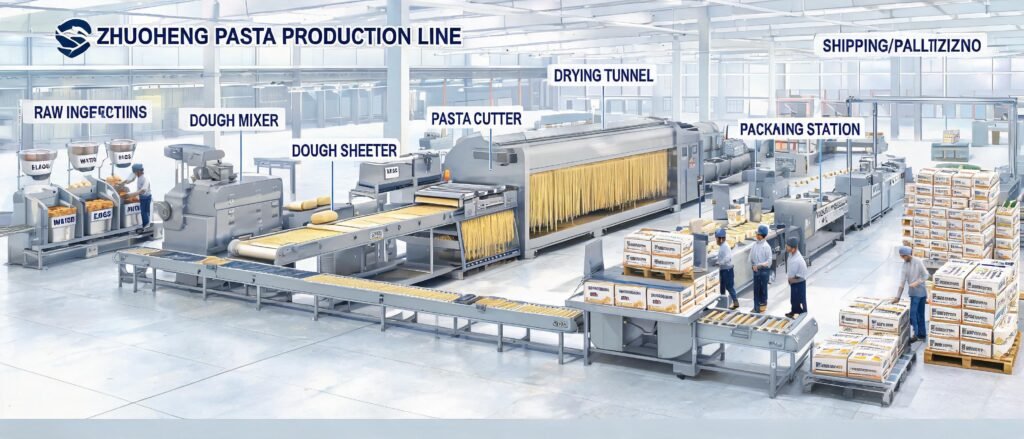 panoramic-view-of-complete-zhuoheng-pasta-production-line
